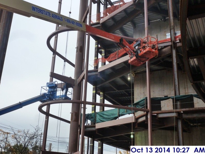 Continued welding and repairing the main steel column at the Monumental Stairs Facing West (800x600)